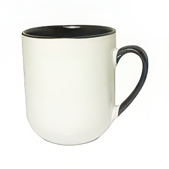 Sublimation Coffee Mug with Coloured Handle and Interior, black, 290 ml