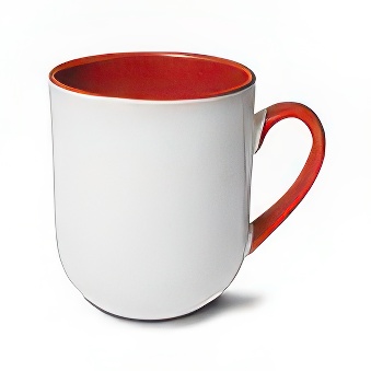 Sublimation Coffee Mug with Coloured Handle and Interior, red, 290 ml
