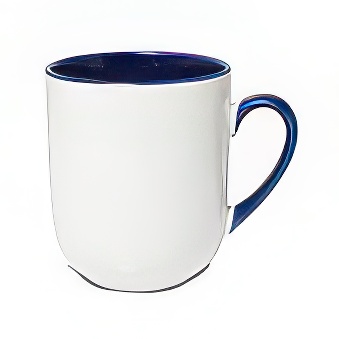 Sublimation Coffee Mug with Coloured Handle and Interior, navy blue, 290 ml