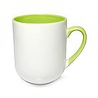 Sublimation Coffee Mug with Coloured Handle and Interior, light green, 290 ml