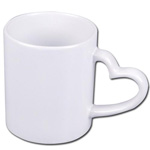 Sublimation mug with heart shape handle