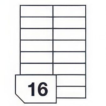 Samoprzylepne etykiety papierowe do wszystkich rodzajów drukarek - 16 etykiet na arkuszu, wymiary etykiety - 105 x 37 mm