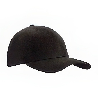 Kids peaked cap 6-panels velcro closure, black