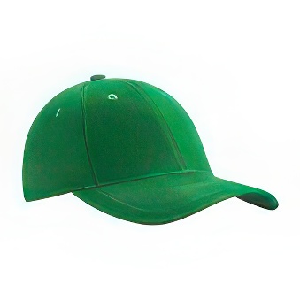 Peaked cap 6-panels, metal clip, green