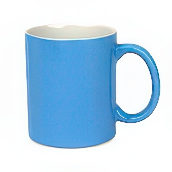 Coloured Sublimation Mug - White Inner, blue