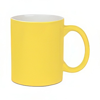 Coloured Sublimation Mug - White Inner, jasnożółty