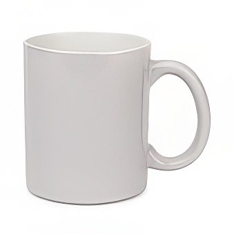 Coloured Sublimation Mug - White Inner, grey