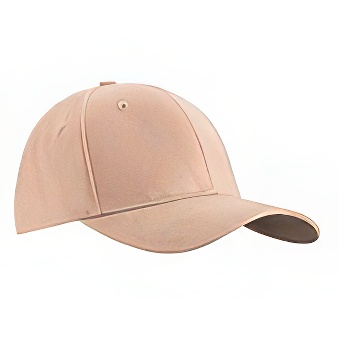 Peaked cap 6-panels with metal clip for Flex and Flock Printing, beige