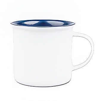 Vintage mug for sublimation - white with colour rim and inside, dark blue
