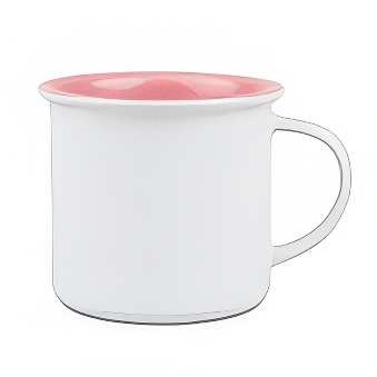 Retro Style Ceramic Sublimation Mug - White with Colored Interior and Rim, pink