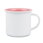 Retro Style Ceramic Sublimation Mug - White with Colored Interior and Rim