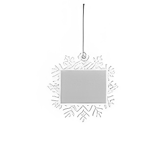 Decorative bauble / pendant for sublimation - snowflake, colourless, 10,5 cm