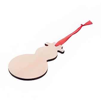 Wooden pendant for sublimation, engraving and thermal transfer with a laser printer - snowman, 6,8 x 12 cm