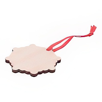 Wooden pendant for sublimation, engraving and thermal transfer with a laser printer - snowflake, 7,5 x 7,5 cm
