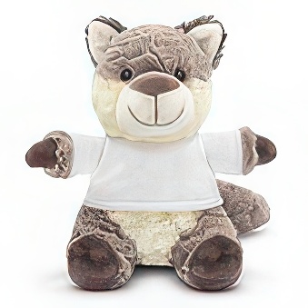 Teddy wolf with a white T-shirt for Thermal Transfer with an Inkjet Printer, 18 cm