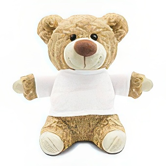 Light Beige Teddy Bear with a white T-shirt for Thermal Transfer with an Inkjet Printer, 18 cm