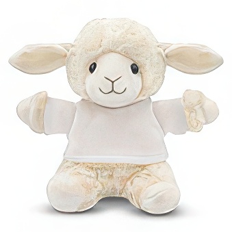 Teddy sheep with a white T-shirt for printing with Flex and Flock Foils, 18 cm