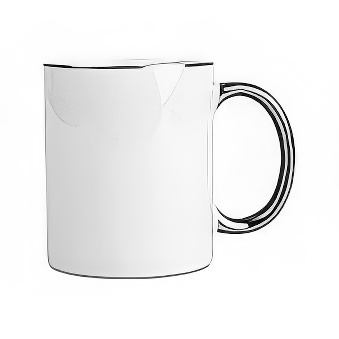 Sublimation Mug - Coloured Rim and Handle, 330 ml, silver