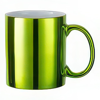 Glossy Green Metallic Mug for Sublimation and Laser Engraving, light green, 330 ml