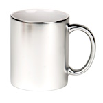 Satin metallic mug for sublimation and laser engraving - Silver