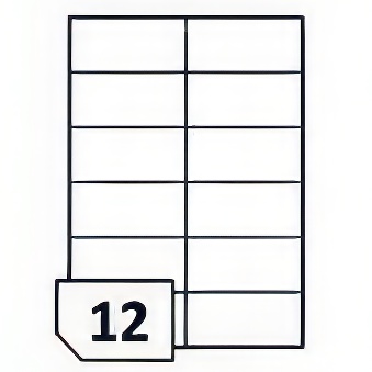 Self-Adhesive Glossy Photo Paper Labels with Straight Corners for Inkjet Printers - 12 labels on a sheet