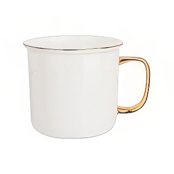 Vintage Sublimation Mug -  Gold Rim and Handle, 300 ml, gold