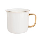 Vintage mug for sublimation - white with colour rim and handle
