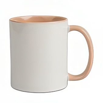 Sublimation Mug - Coloured Inner and Handle light brown, 330 ml