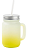 Frosted Jars with Metal Lid and Straw
