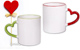 Mugs with heart-shaped handle
