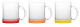 Clear Mugs with Coloured Bottoms