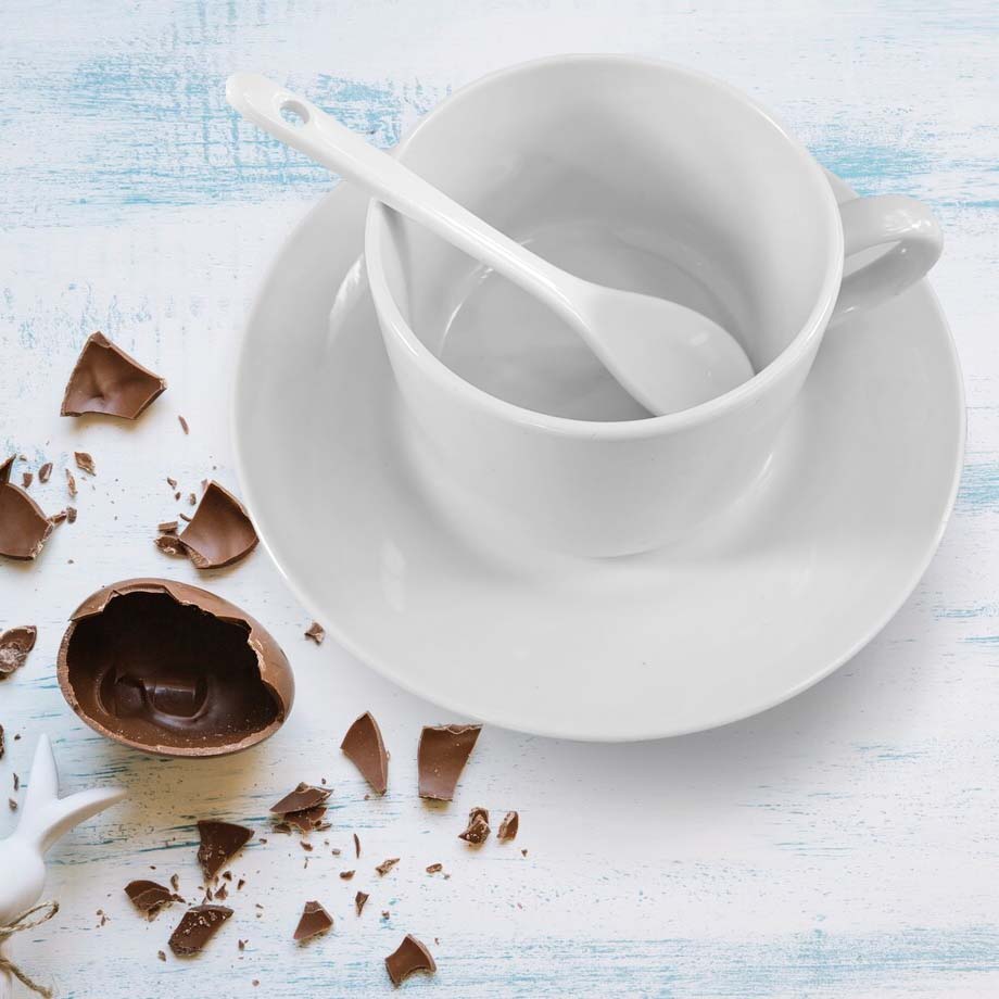 Cup with saucer and spoon for sublimation