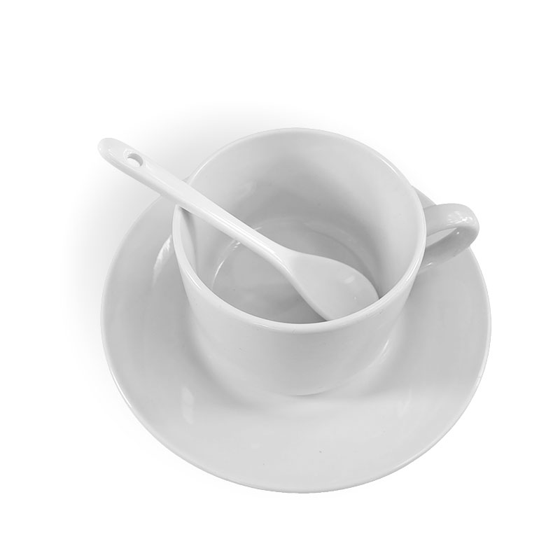 Cup with saucer and spoon for sublimation