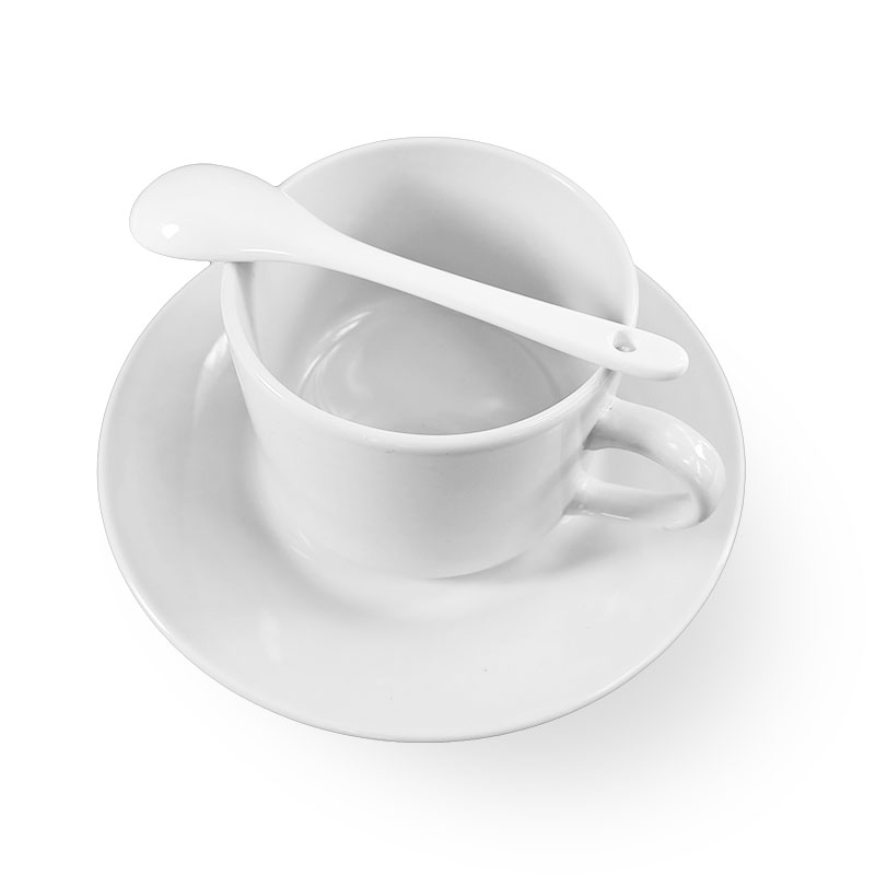 Cup with saucer and spoon for sublimation