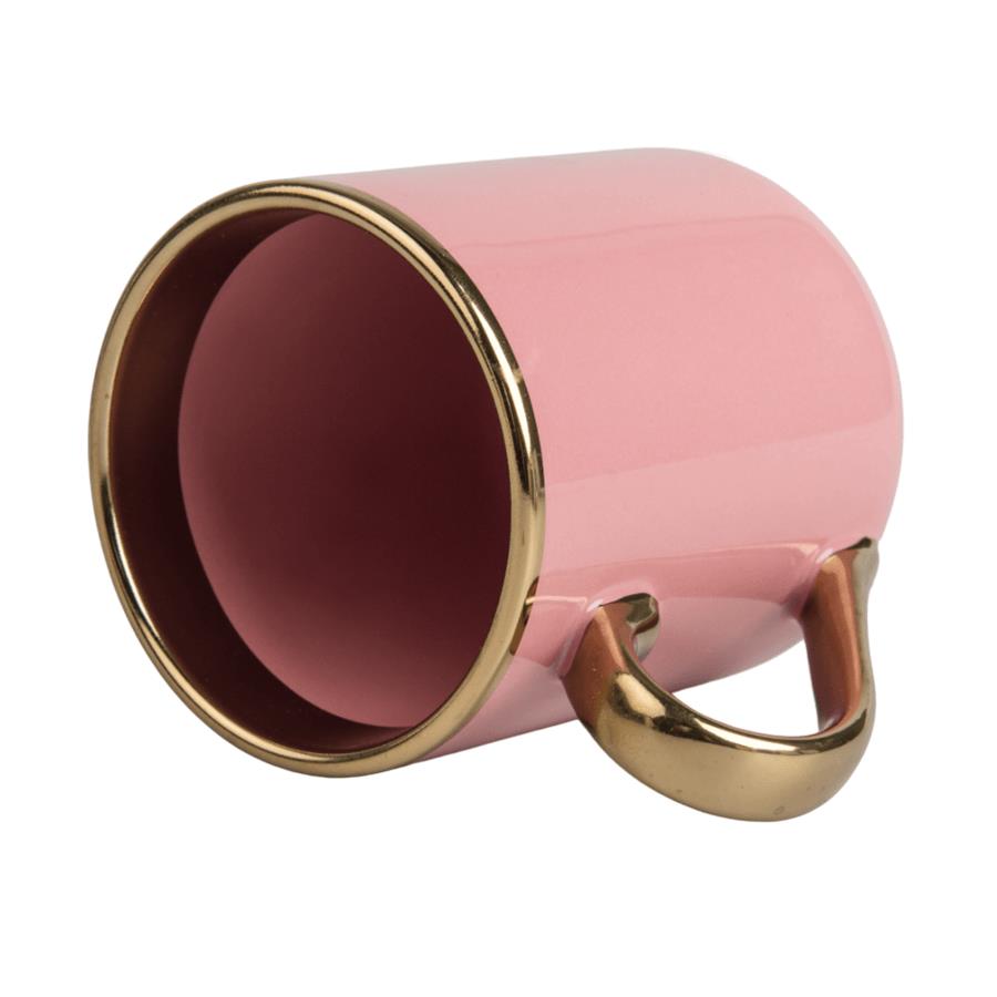 Coffee mug for sublimation with gold handle