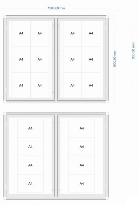 Two-door outdoor information display cabinet Type 1