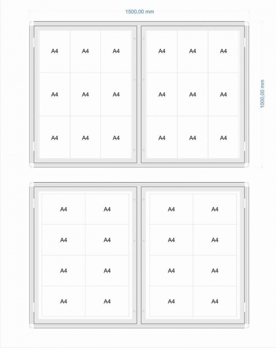 Two-door outdoor information display cabinet Type 1