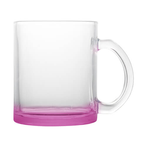 Translucent glass mug for sublimation outprint with colored bottom