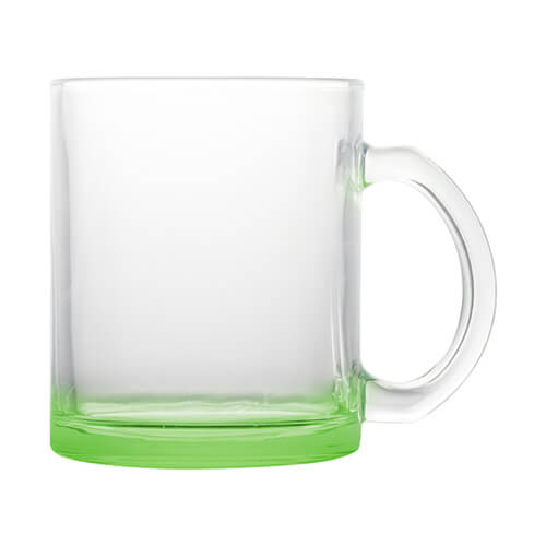 Translucent glass mug for sublimation outprint with colored bottom