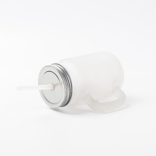 Frosted Glass Mason Jar with Metal Lid and Straw for Sublimation and Engraving