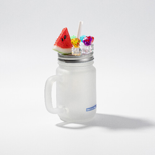 Frosted Glass Mason Jar with Metal Lid and Straw for Sublimation and Engraving