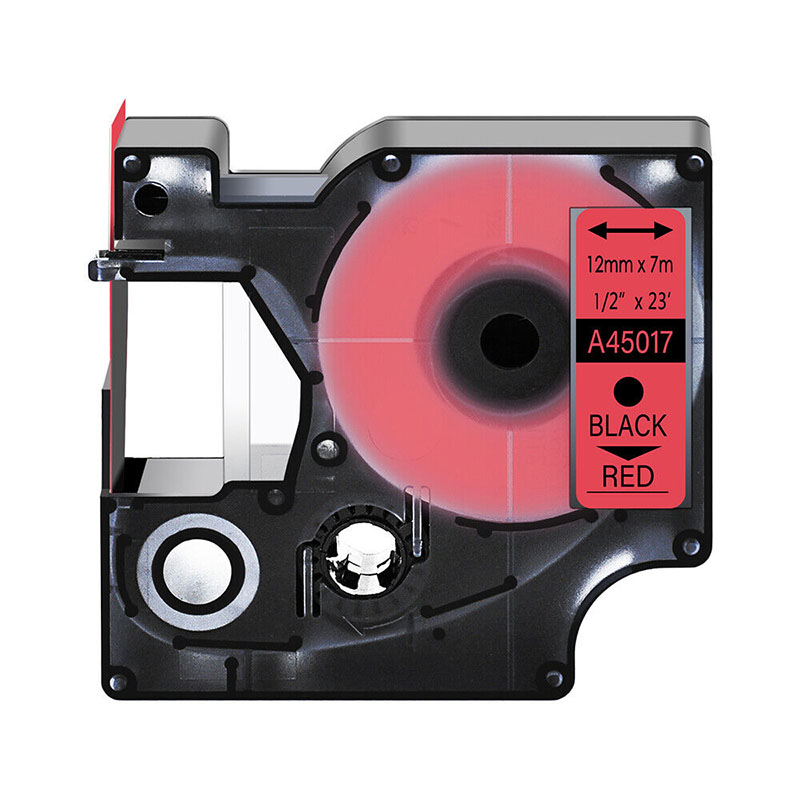 Tape Black on Red (12 mm x 7 m) Dymo D45017  Compatible 