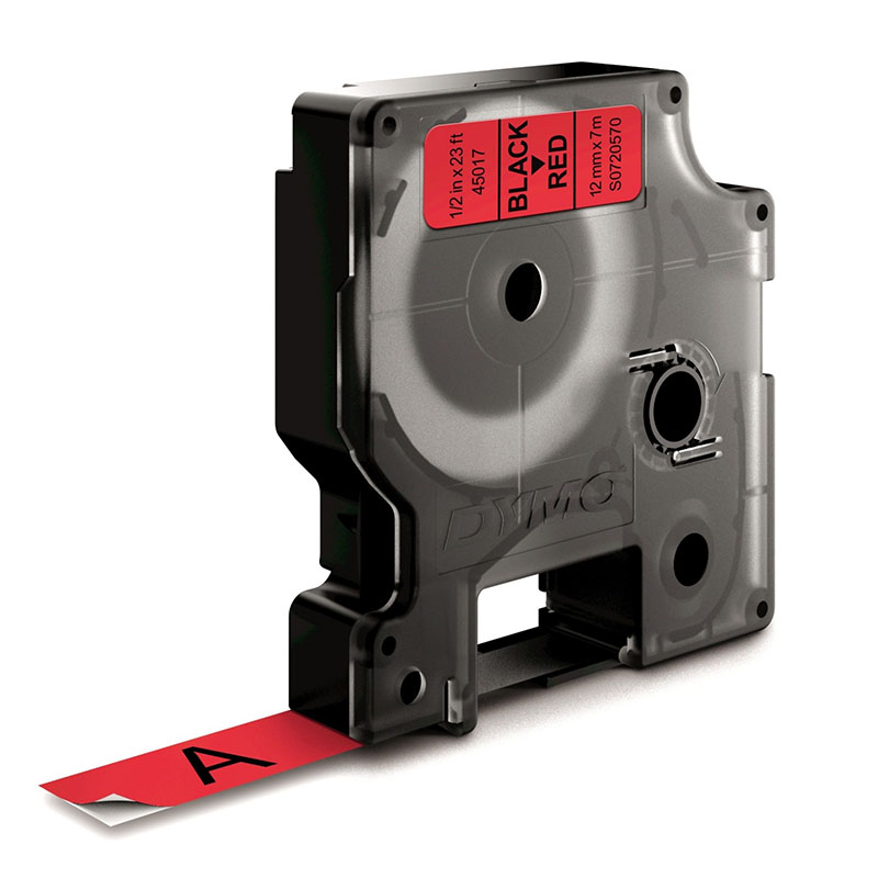 Tape Black on Red (12 mm x 7 m) Dymo D45017  Compatible 