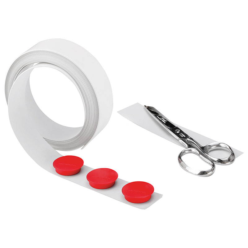 Self-adhesive metal strip for magnets