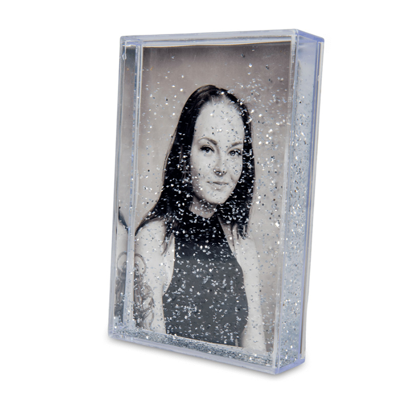 Liquid photo frame - silver glitter