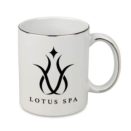 Silver stripe on ear and rim sublimation mug