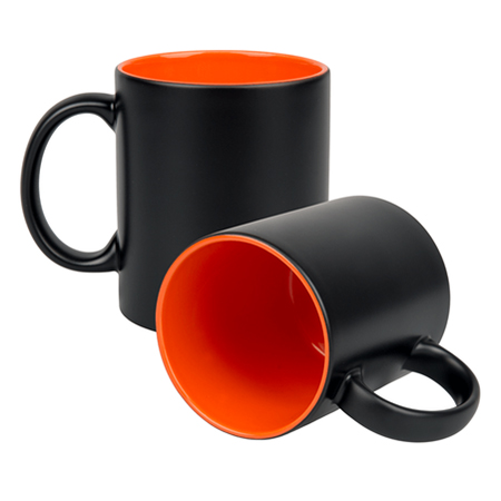 Black laser engraving mug - color inside