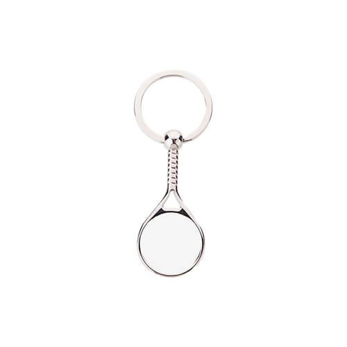 Metal tennis racket keyring for sublimation and engraving