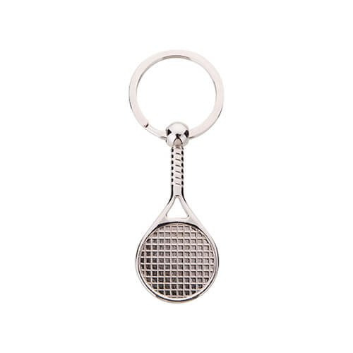 Metal tennis racket keyring for sublimation and engraving