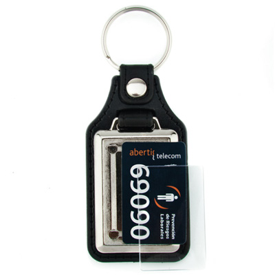Elements for making metal keychains on an eco leather pad